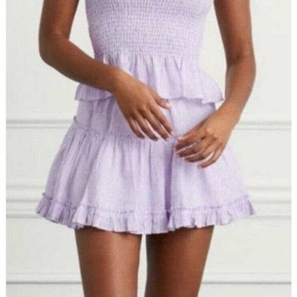 Hill House The Paz Skirt in Lilac Stripe Size XL Linen Cotton - Picture 3 of 9